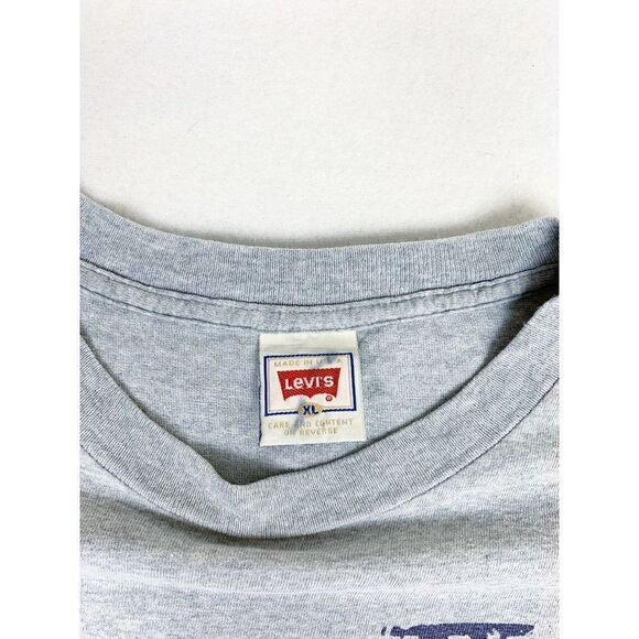Vintage Levi's Jeans T-Shirt Grey XL Denim Exclusive Single Stitch - Picture 4 of 8